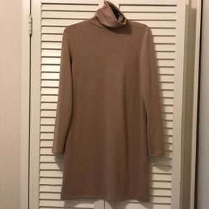 Zara caramel knit turtle neck straight dress
